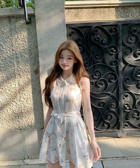 Rose Waist Tie Dress