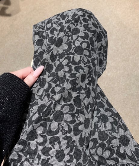 Flower Pattern Denim Pants【Black】