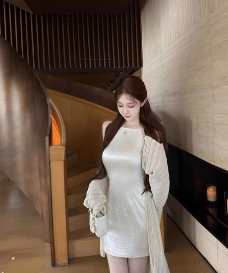 Pearl Satin Jacquard Dress