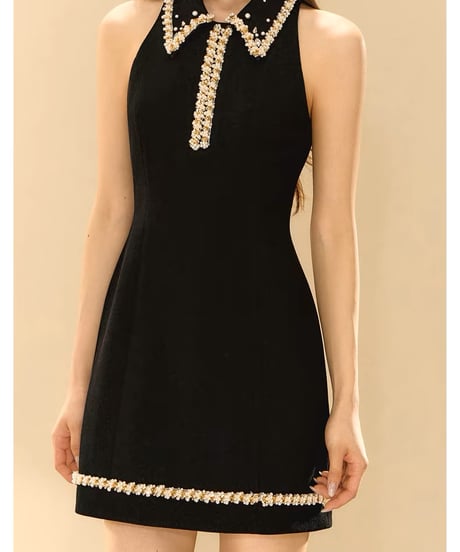French Gold Pearl Dress