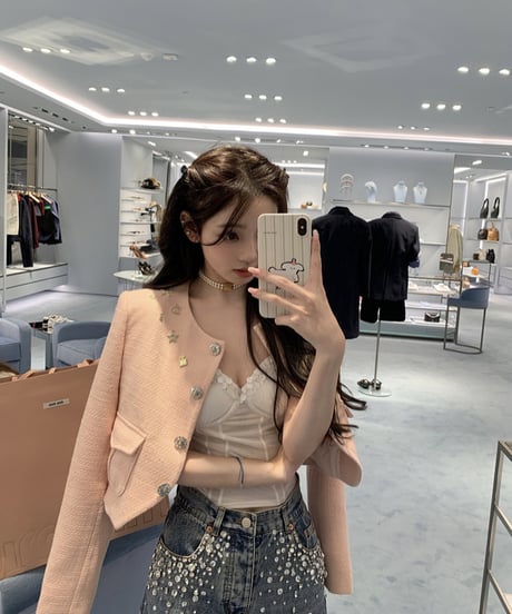 Feminine Bijou Denim Pants