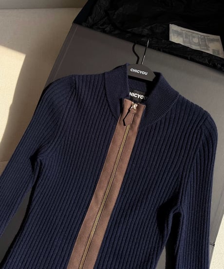 Suède Zip Knit Sweater