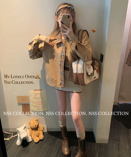 Check Lapel Jacket Coat