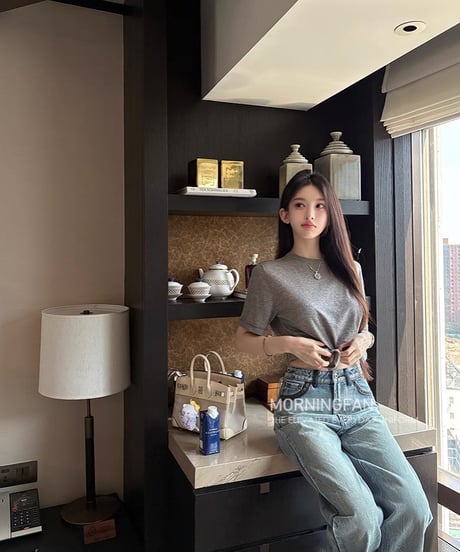 Piping Chemical Washed Denim  Pants