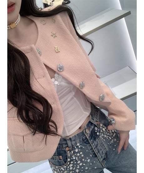 Feminine Bijou Denim Pants