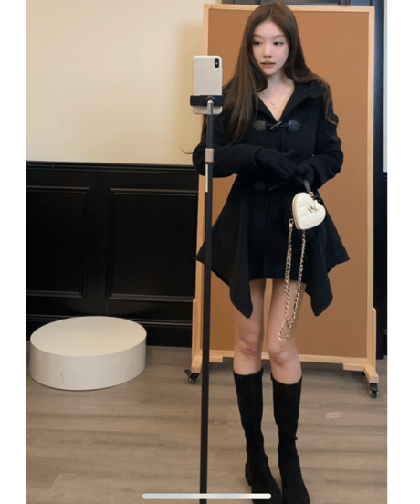 Vintage Irregular Hem Horn Button Jacket