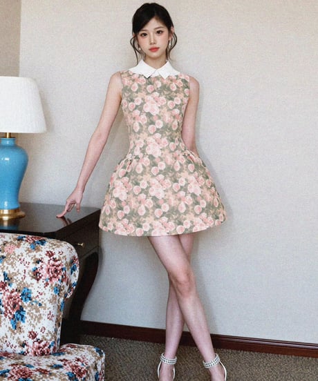 Rose Oil Painting Dress
