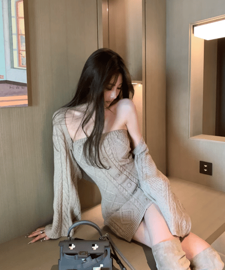 Knit Cardigan＋Strapless Knit OP【※在庫あり5日以内配送予定】