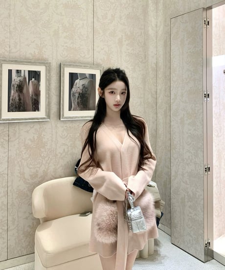 Fox Fur Pocket Long Cardigan