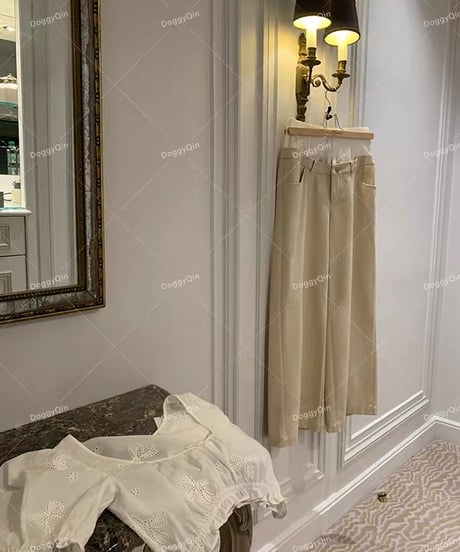 High Waist Lace Chino Pants