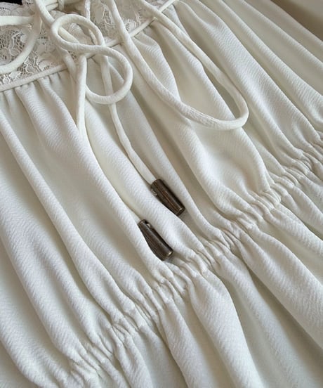 Drawstring Collar Shirt