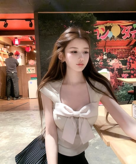 Ribbon U Neck S/S
