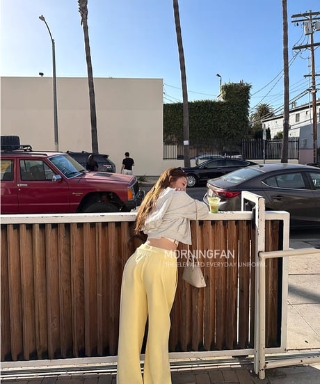 Double Waist Loose Fit Sporty Pants