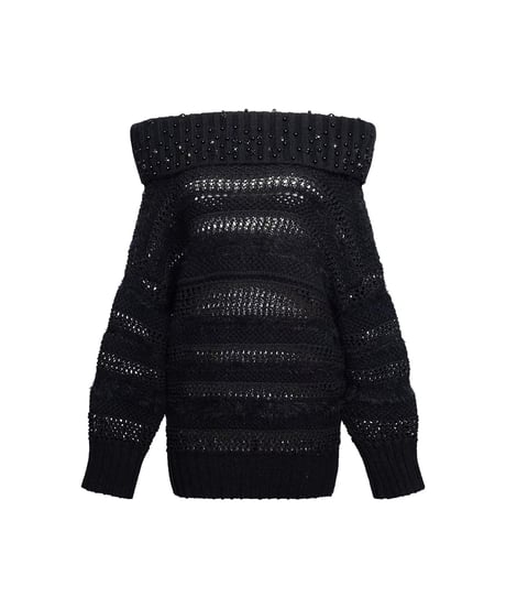 Slimming Off Shoulder Knit + Knit Fishtail Skirt