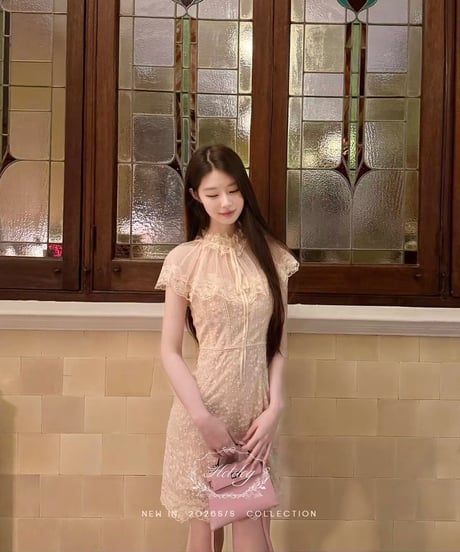 Elegant Ruffle Apricot Dress