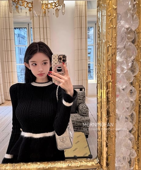 Flare Hem Knit Sweater【Black】