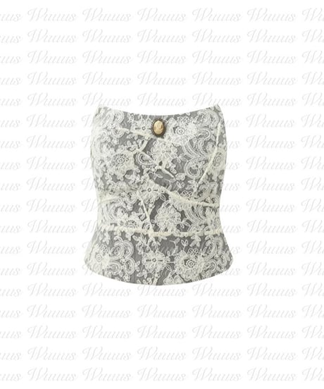 Princess Lace Bare Tops +Knit Cardigan