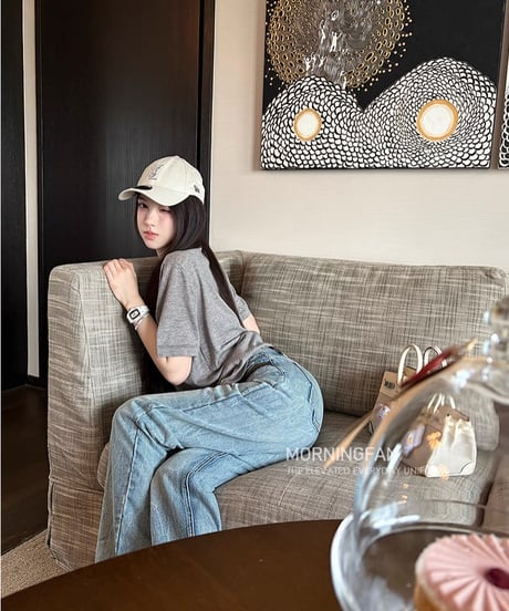 Piping Chemical Washed Denim  Pants