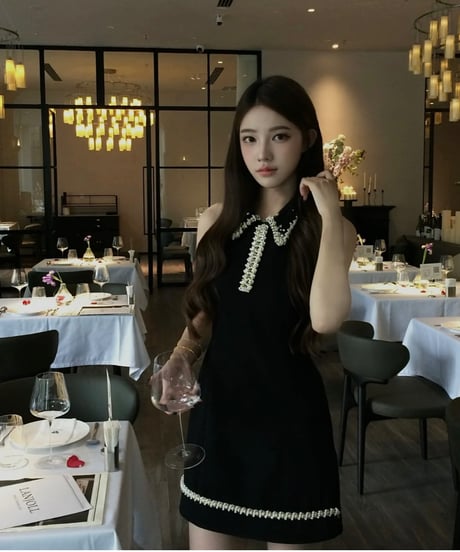 French Gold Pearl Dress