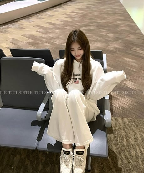 American Hoodie & Knit Wide-Leg Pants