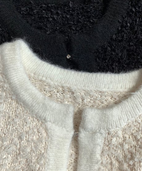 Plush Knit Cardigan【Black】