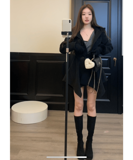 Vintage Irregular Hem Horn Button Jacket