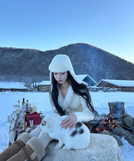 Rabbit Fur Collar Cardigan