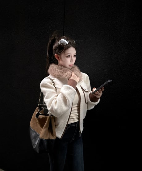 Classic Piping Leather Fur Jacket【※在庫あり5日以内配送】