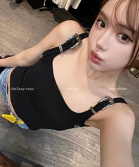 Metal Buckle Shoulder Strap Vest