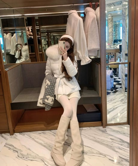 Waist Ribbon Down Jacket