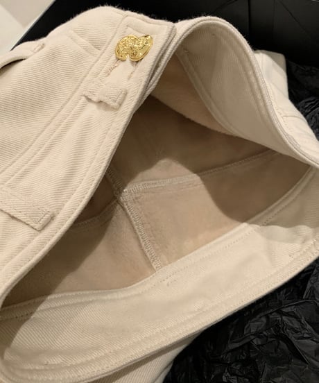 high-Waist Buckle Denim Pants