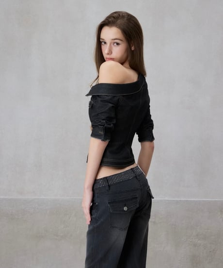 One Shoulder Denim Jacket