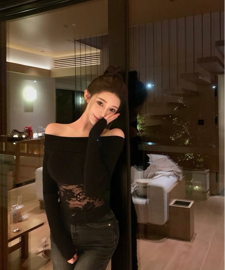 Lace Off Shoulder Knit Top