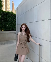 V-neck Sleeveless Tailored OP