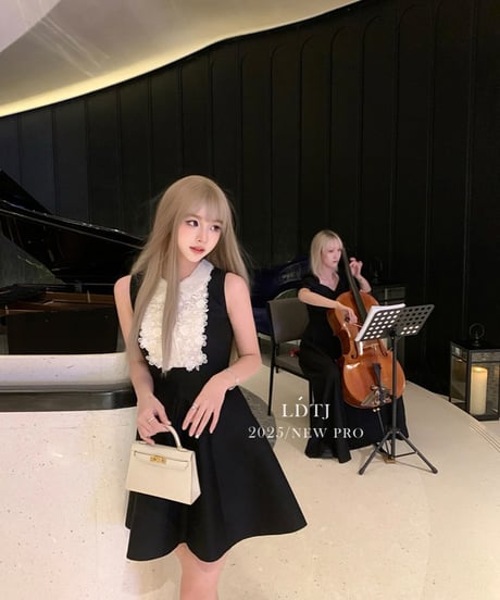 Lace Lapel Sleeveless Dress【※在庫あり5日以内配送商品】