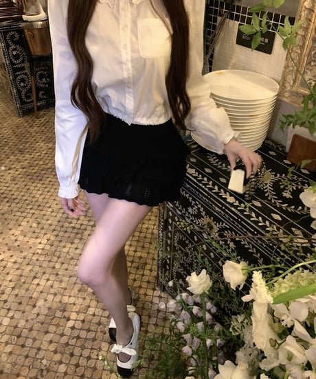 Elegant Lace Shirt & Frill Skirt