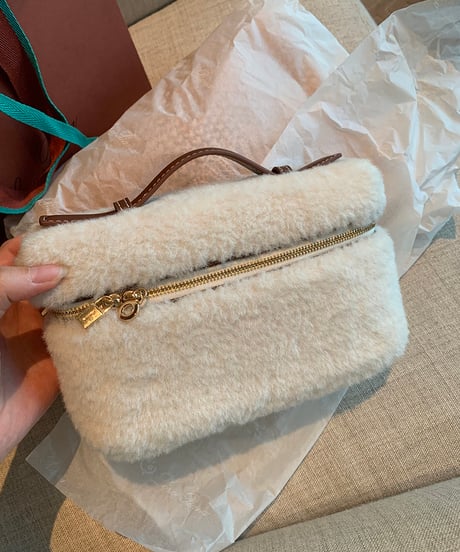 Leather Fur Lunch Box Bag