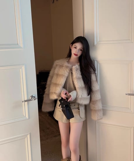 Gradation Faux Fox Fur Coat【在庫あり5日以内配送商品】