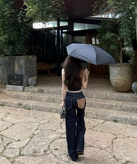Suede Patch Denim Pants