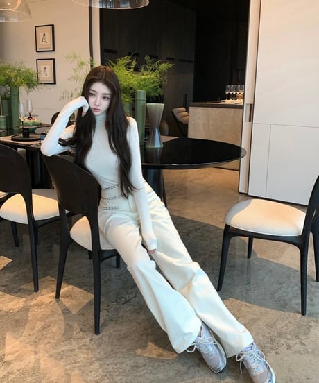 Chain White Denim Pants