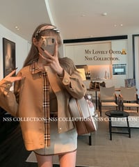 Check Lapel Jacket Coat