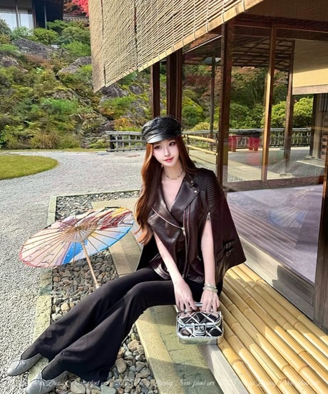 Shawl PU Leather Jacket