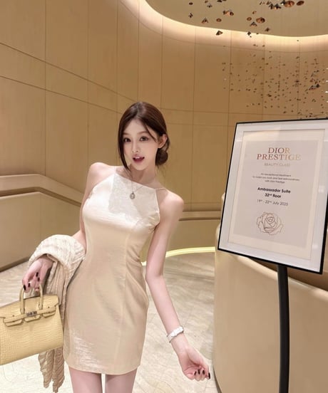 Pearl Satin Jacquard Dress