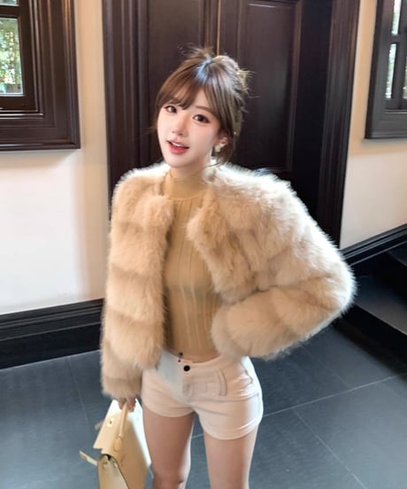 Gradation Faux Fox Fur Coat【在庫あり5日以内配送商品】