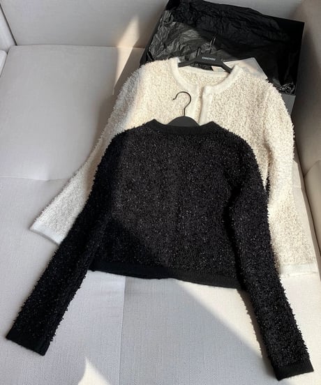 Plush Knit Cardigan【Black】