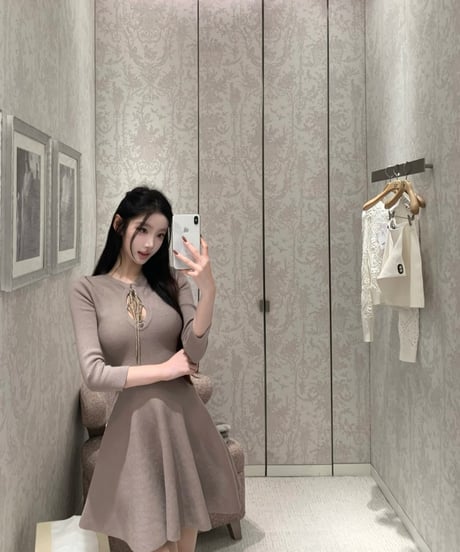 lace-up Knit OP
