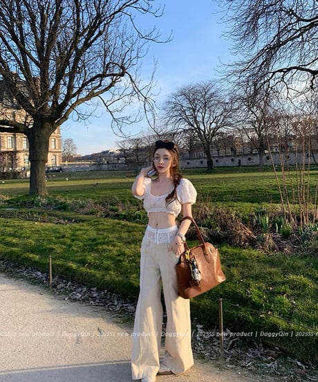 High Waist Lace Chino Pants