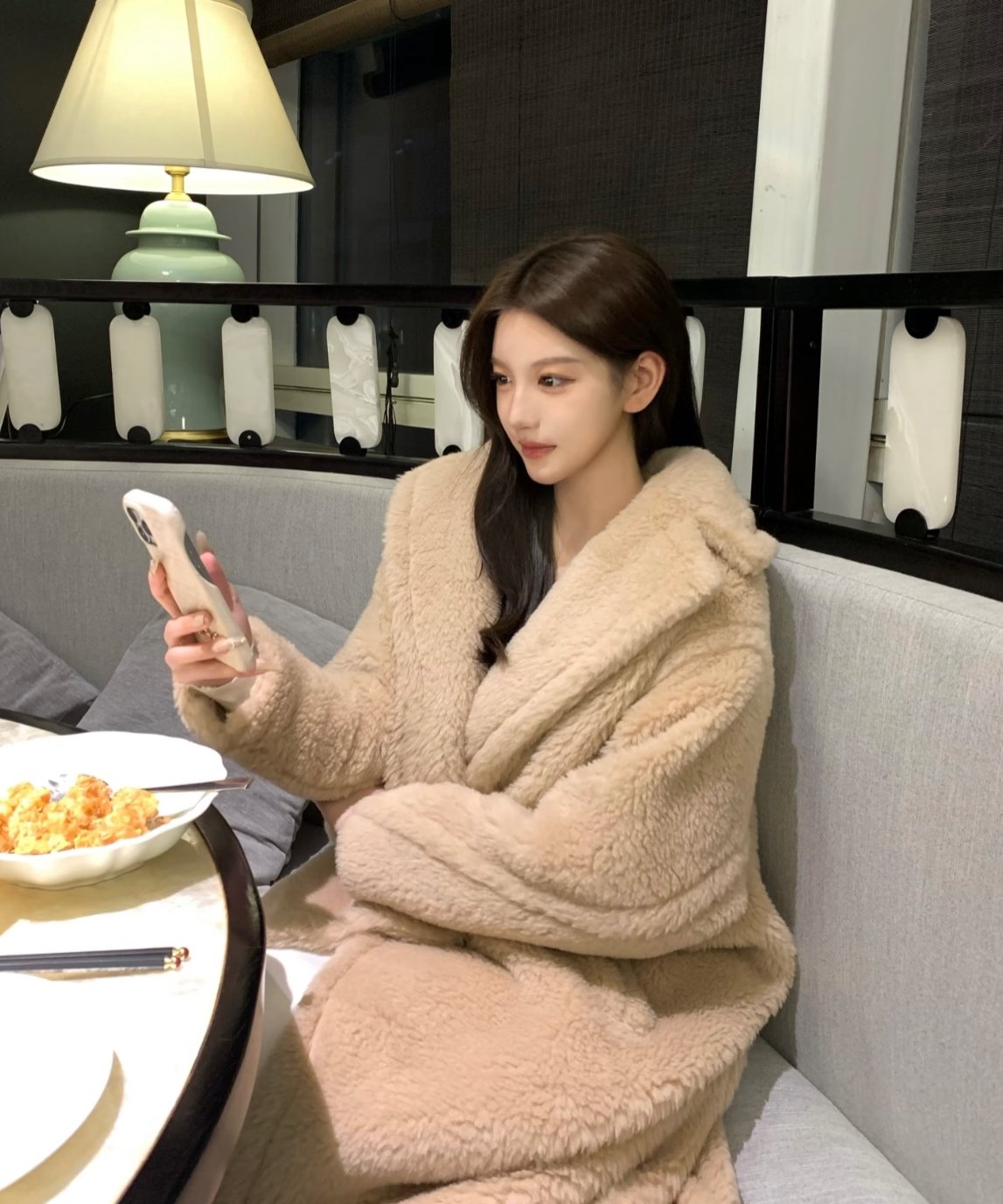 Teddy Bear Fur Coat【Beige】 | glancetokyo