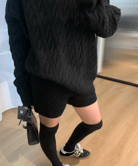Knit Polo Setup【Black】
