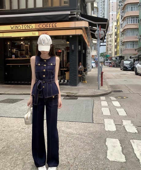Gold Buckle Denim Vest【※６月中旬発送予定】